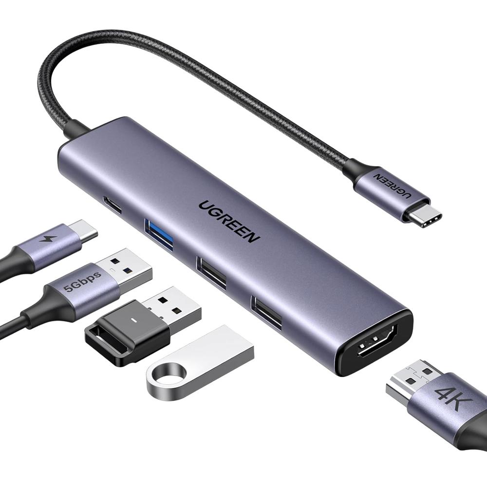 Hub Ugreen 5 en 1 USB-C a HDMI/USB PD 100W CM136-70495