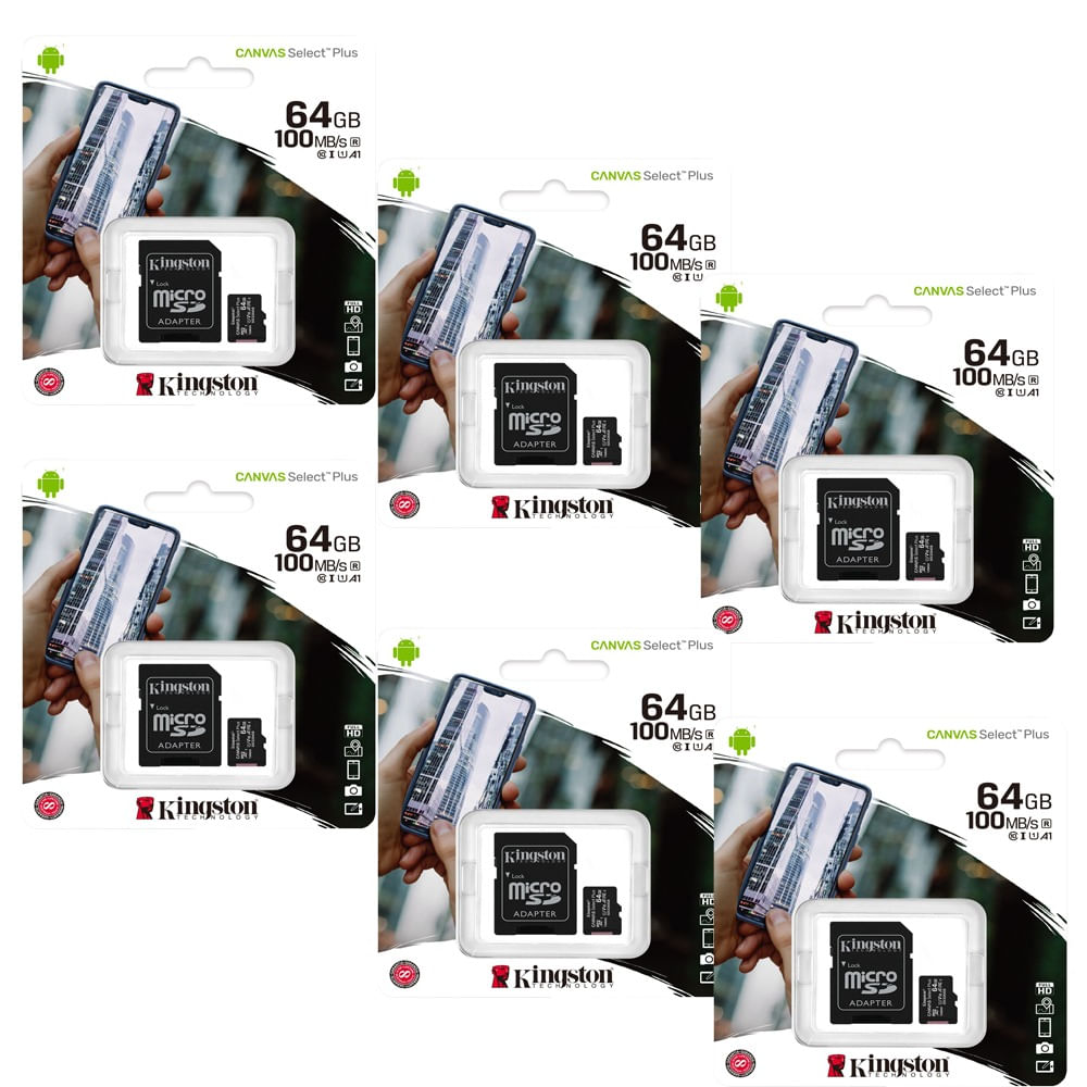 MEMORIA MICROSD KINGSTON 64GB KIT DE 6 UNIDADES