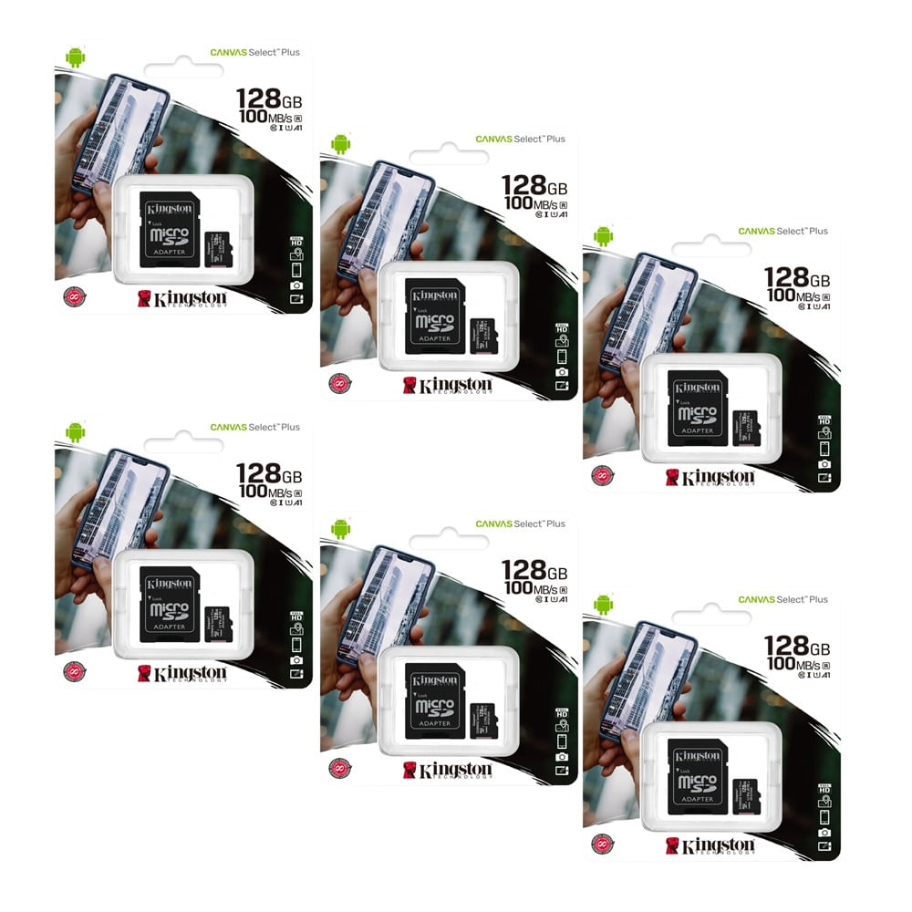 MEMORIA MICROSD KINGSTON 128GB KIT DE 6 UNIDADES