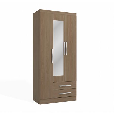 Ropero Capri Nature Orange 3 Puertas 2 Cajones con Espejo