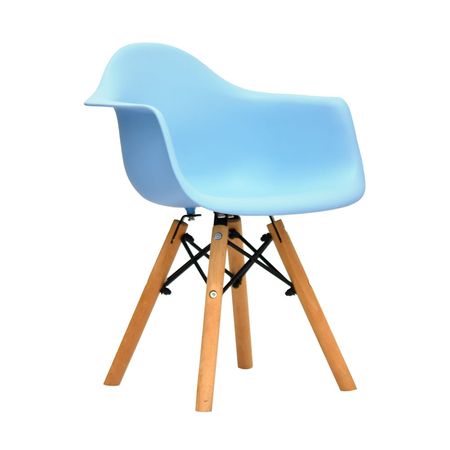 Silla de Diseño Decorativo Eames Polipropileno/Madera para Niños Celeste Bonno