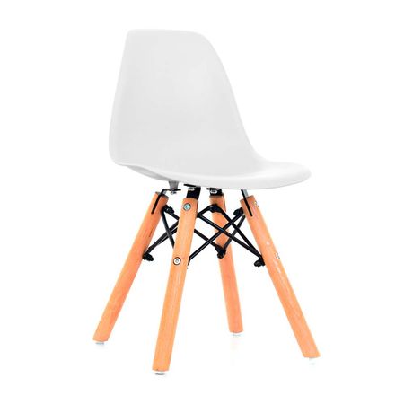 Silla de Diseño Decorativo Eames Polipropileno/Madera para Niños Blanco Bonno