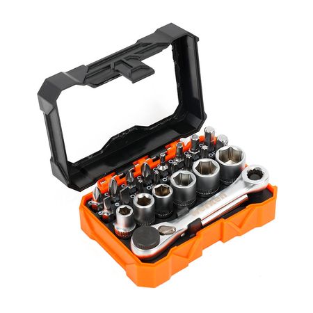 Set de Dados y Bits 24 Piezas 1/4' Werken Modelo GSPE131 Aluminizado