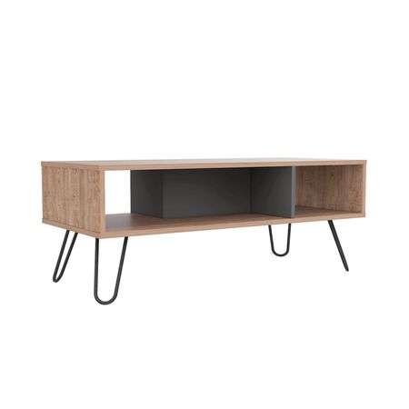 Mesa de Centro Deco Home Vassel Miel Plomo 101.1cm