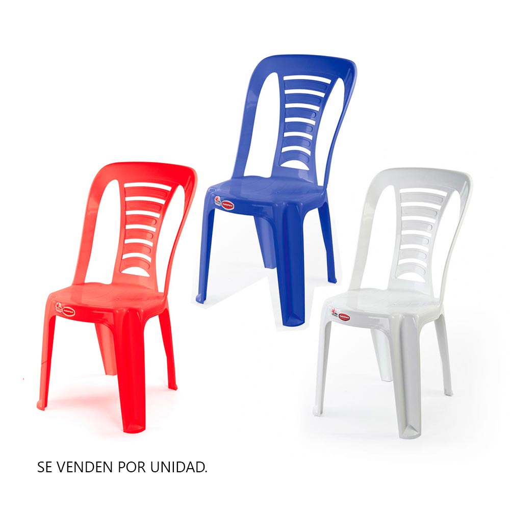 Silla de Plástico Polinplast Verona en 3 Colores Aleatorio