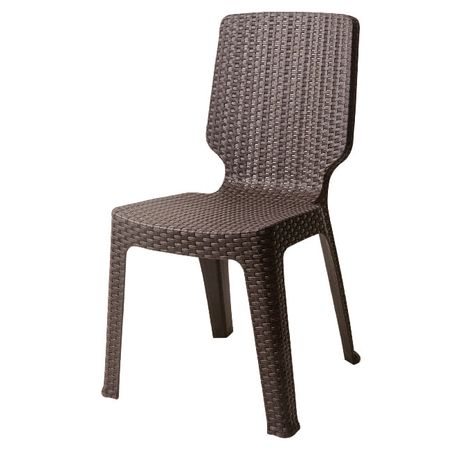 Silla de Plástico Reyplast Tavarúa Ratán Marrón Chocolate