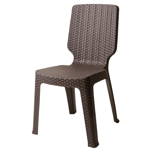Silla de Plástico Reyplast Tavarúa Ratán Marrón Chocolate