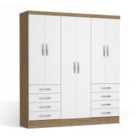 Ropero Ema 6 Puertas 8 Cajones MDP Maple/Blanco Kappesberg