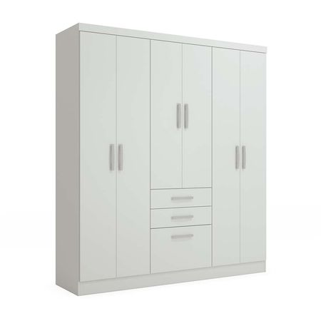 Ropero Lua 7 Puertas 2 Cajones MDP Blanco Orange