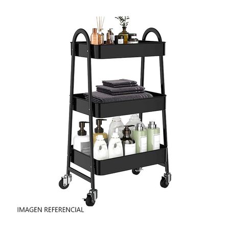 Carrito Organizador de Metal Orange 3 Niveles Negro