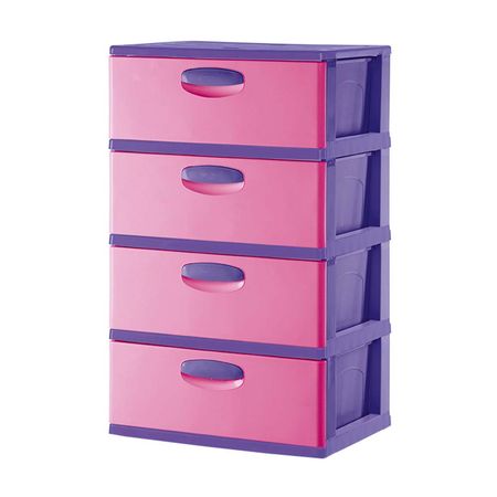Cómoda Organizadora Plástica Morado Polinplast Modelo #4