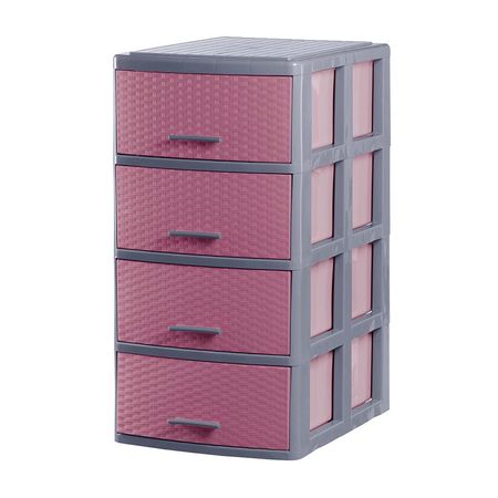 Cómoda Organizadora Polinplast Modelo #4 Gris Rosado
