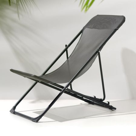 Silla de Exterior Orange Relax 3 Posiciones Gris Poliéster