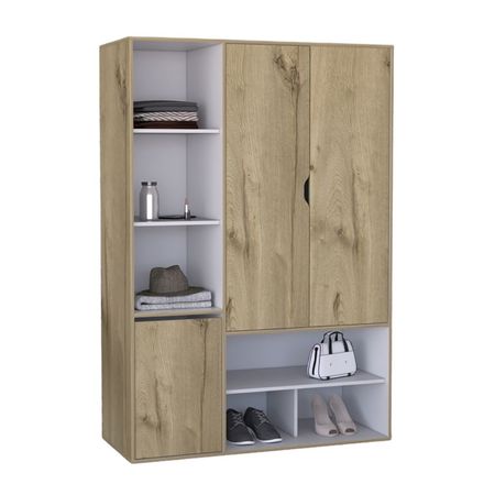 Ropero Sleep 3 Puertas 6 Repisas Melamina Beige Tuhome
