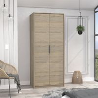 Ropero Kaia 2 Puertas 2 Repisas Melamina Rovere Tuhome