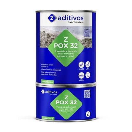 Puente de adherencia epóxico para anclajes y reparación Zpox 32 A+B 1kg Zeta