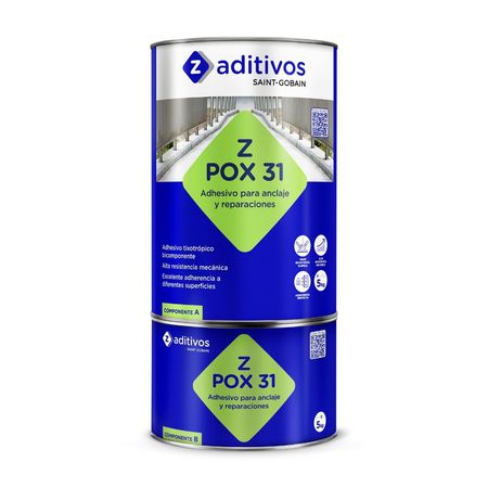 Adhesivo epóxico para anclajes y reparación Zpox 31 A+B 5kg Zeta