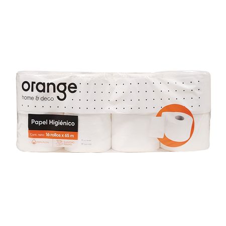 Papel Higiénico Orange 16 rollos x 65m