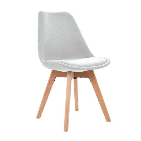 Silla de Diseño Decorativo Ghost Polipropileno/Madera Gris Claro Bonno