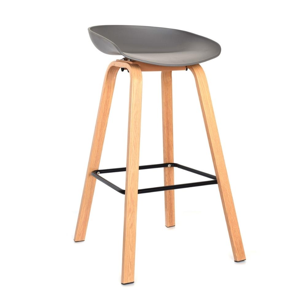 Banco Fijo para Bar Misuri Polipropileno/Metal Gris Bonno