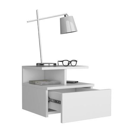 Velador Dreams Blanco Melamina 35.6cm Tuhome