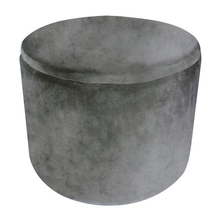 Puff Decorativo Redondo con mesa Tela/MDF Gris Orange