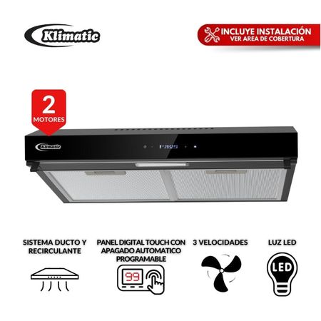 Campana Extractora 60cm Klimatic Amsterdam Acero Inoxidable Mate