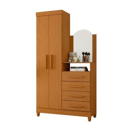 Ropero Praga 2 Puertas + Comoda Tocador Castaño Albatroz