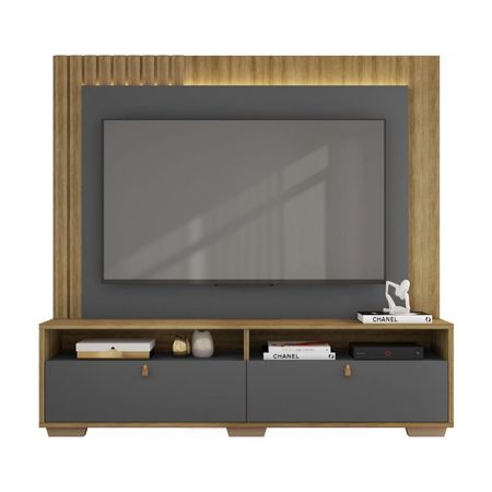 Centro de Entretenimiento Caemmun Bari MDP/MDF Miel/Grafito de 70''