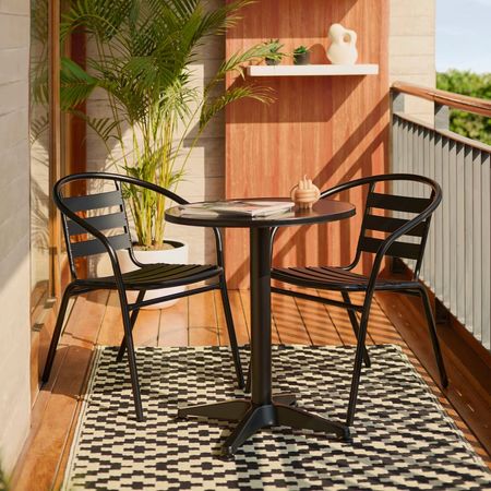 Juego de Terraza Balconero Aluminio Negro 2 Personas Orange