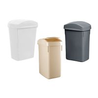 Tacho para Basura ReyPlast Rectangular 27.8 l Gris con Tapa Desmontable