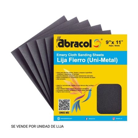 Lija para fierro Abracol Grano 80