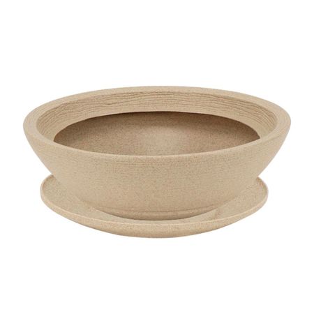 Maceta Indi Granito Arena 40x13cm con plato Tramontina