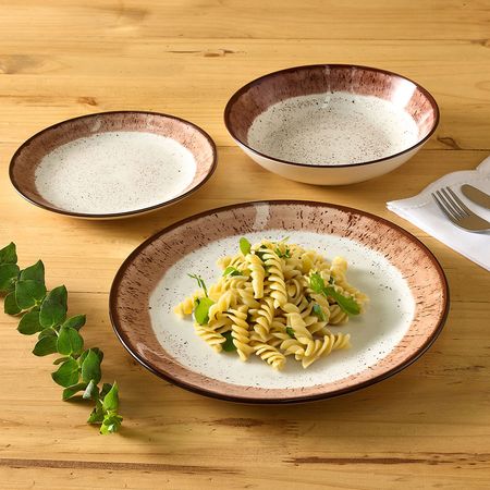 Set de 12 Vajillas Nuez Moscada Otoño Orange