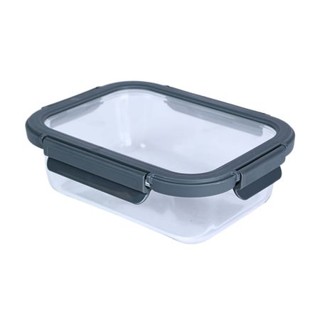 Taper Vidrio Rectangular Hermético Gris 1050ml Orange