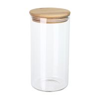 Canister de Vidrio Redondo con Tapa Bambu 1100ml Orange