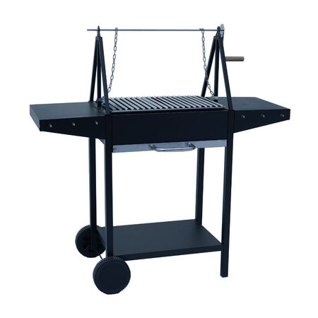 Parrilla al Carbón Delta con Manivela + Doble Bandeja Orange 119x120x50cm