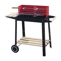 Parrilla al Carbón Roja 4 niveles + Rostizador Orange 86x80.5x33cm