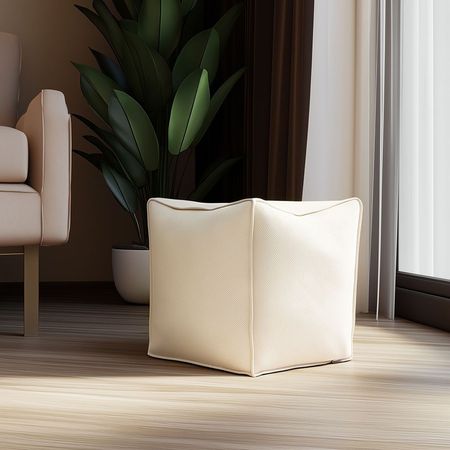 Puff Cubo de Lino Algodón 35cm Otoño Orange