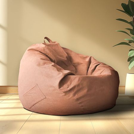 Puff Orange de Poliéster Marrón de 70x70x80cm