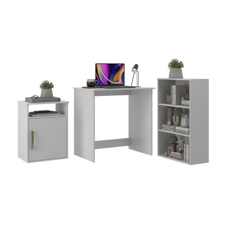 Escritorio + archivador + estante Blanco Moveis Sul