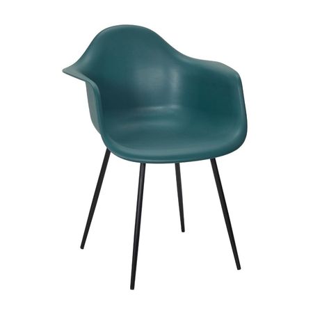 Silla Decorativa con Apoya Brazos Azul 52x46x83cm Orange