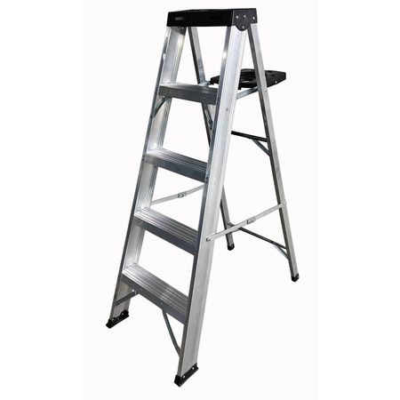 Escalera Tijera 5 Pasos Werken Aluminio Plata