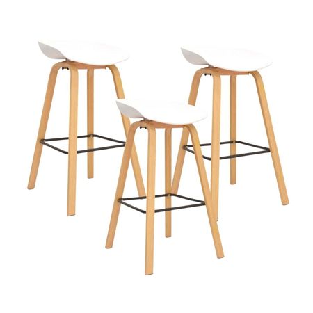 Banco Fijo para Bar Misuri Polipropileno Blanco Bonno - 3 unidades