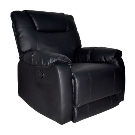 Sillón Reclinable Cuero Pu Negro Bonno Queen