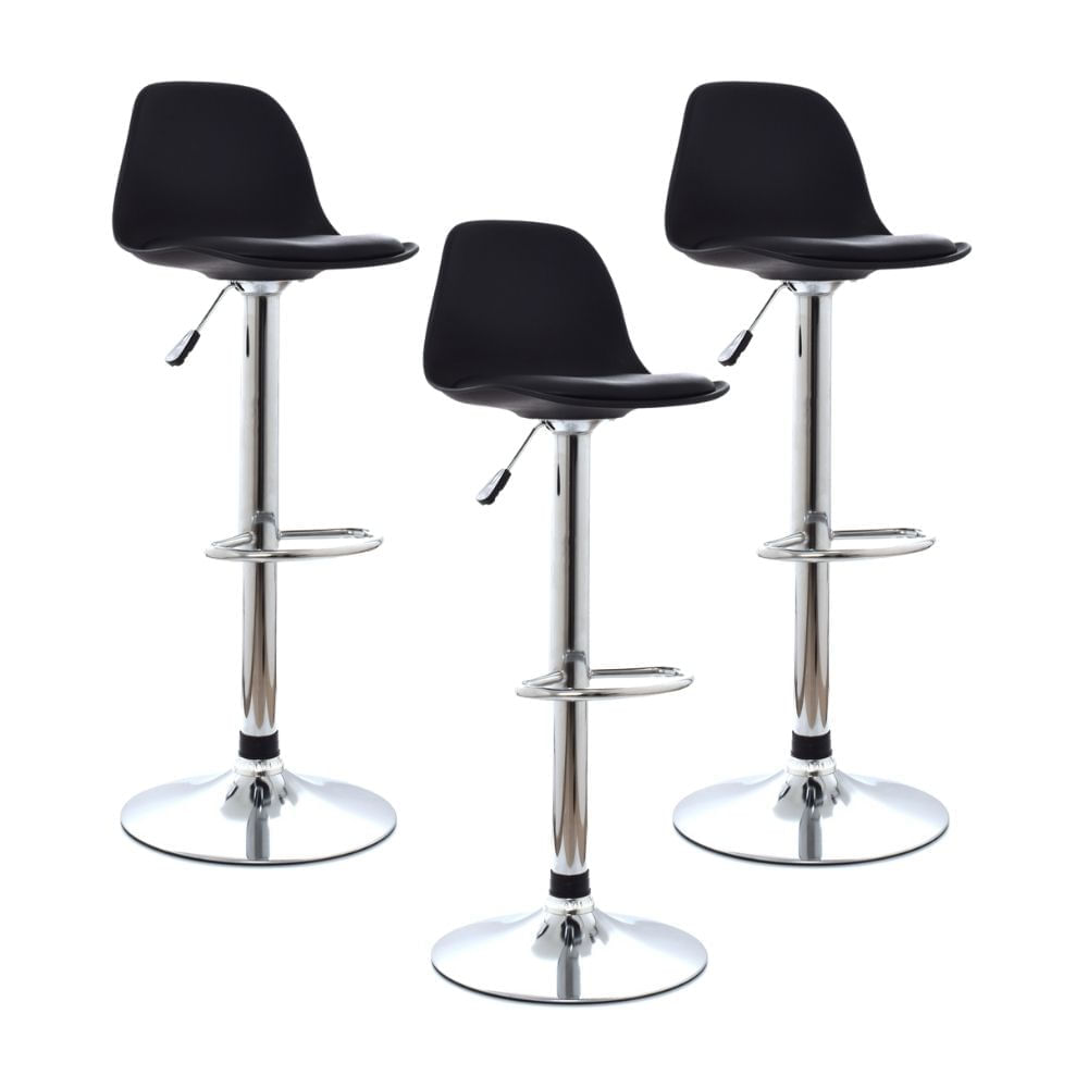 Banco Giratorio para Bar Boat Negro - 3 unidades