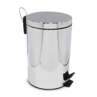 Tacho para Basura Orange Redondo de Acero Cromado 12 Lt Plata