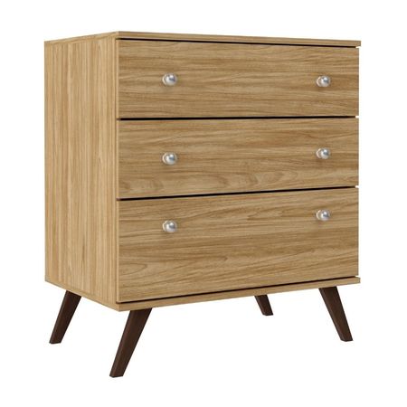 Cómoda Retro 3 Cajones MDP Miel 70x80x45cm