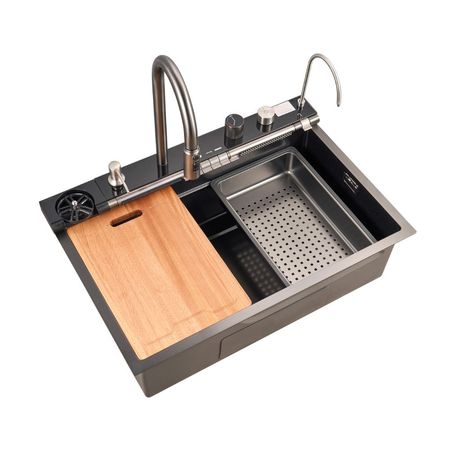 Lavadero 1 poza Auto 75x50cm Embossed Pvd Black Antiraya Orange