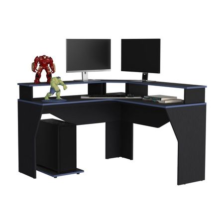 Escritorio Gamer Melamina GUMA Wengue/Azul